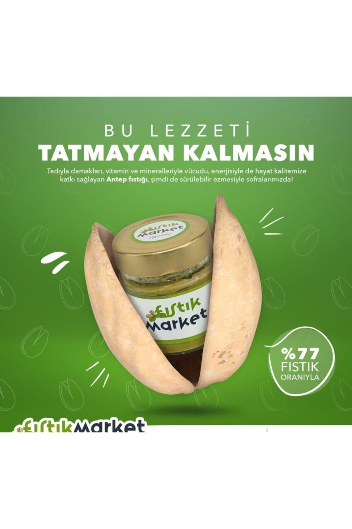 Antep Fıstığı Ezmesi (%77 FISTIK) Atomella - 200 gr