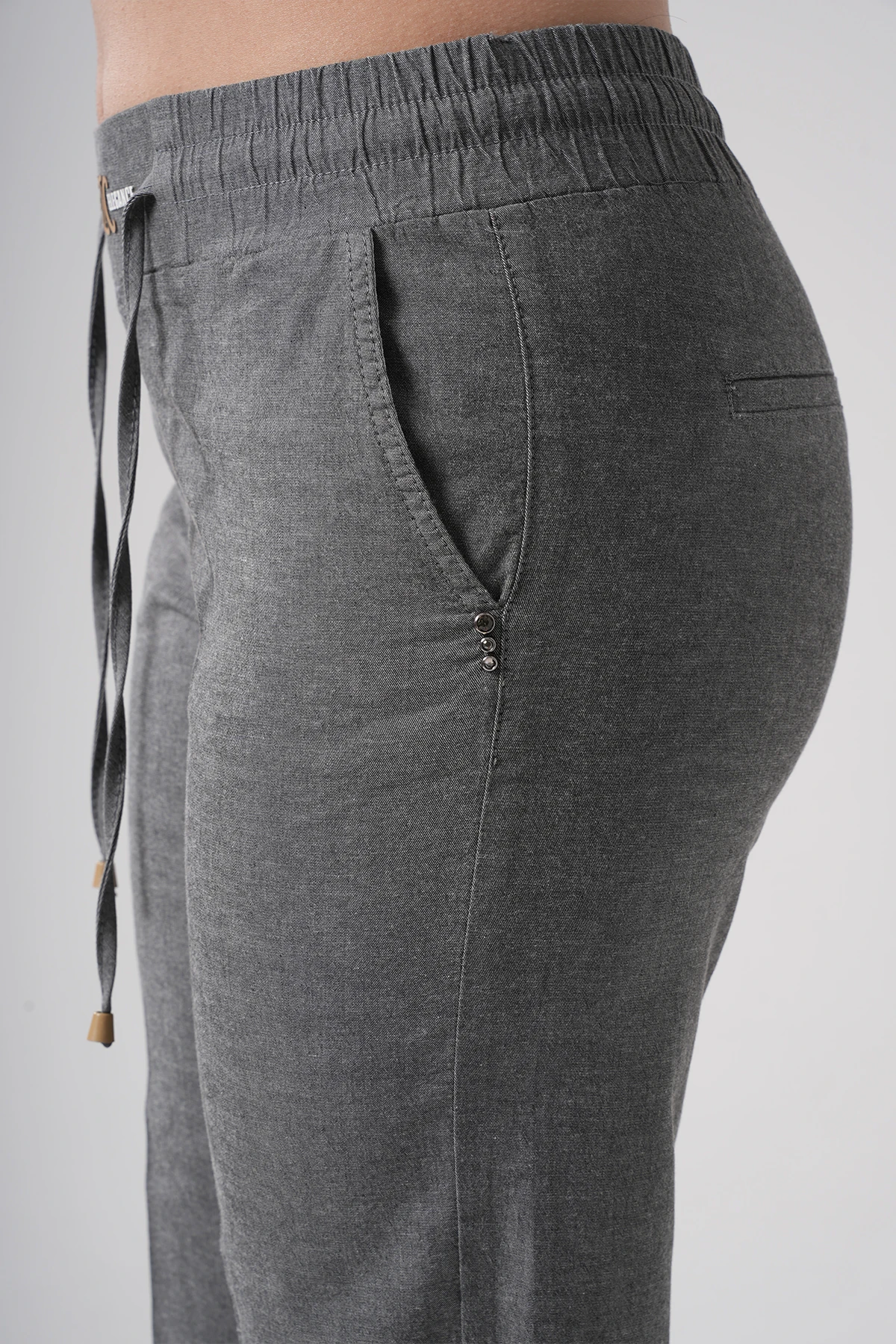 Kadın Bel Lastikli Baskı Detaylı Palazzo Pantolon 10517