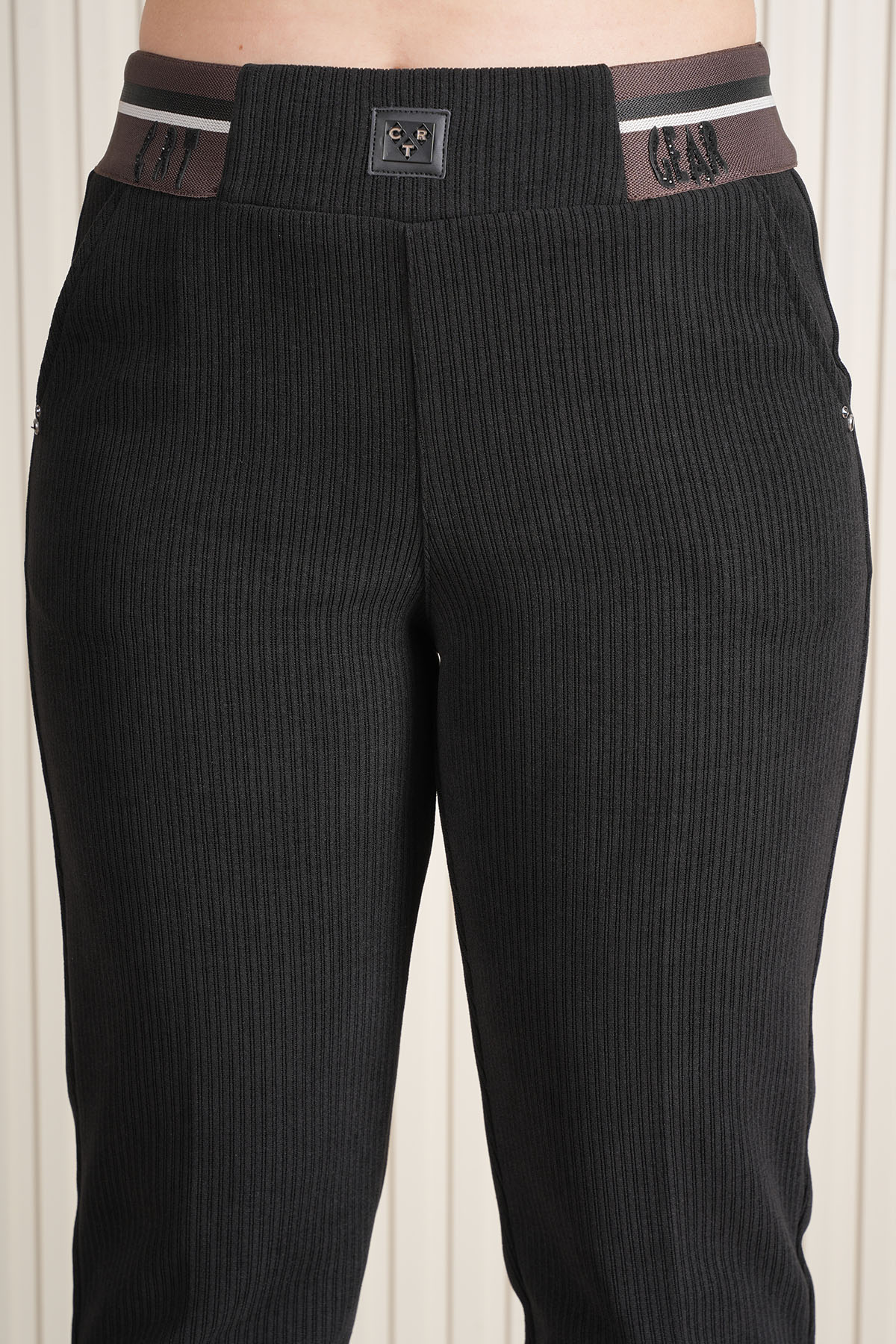 Kadın Bel Lastikli Kadife Mom Pantolon 10673