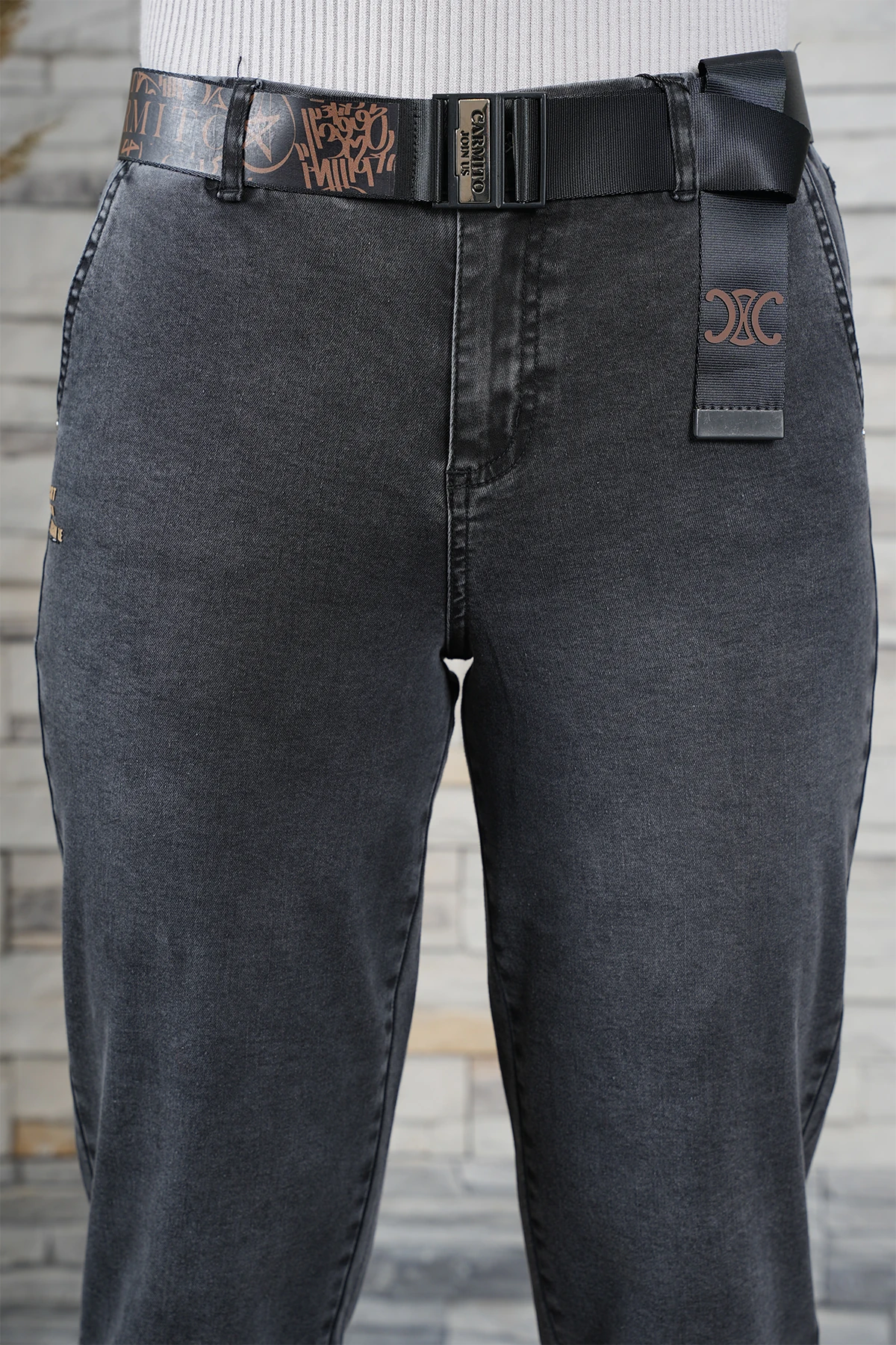 Kadın Likralı Bel Lastikli Mom Pantolon 10446