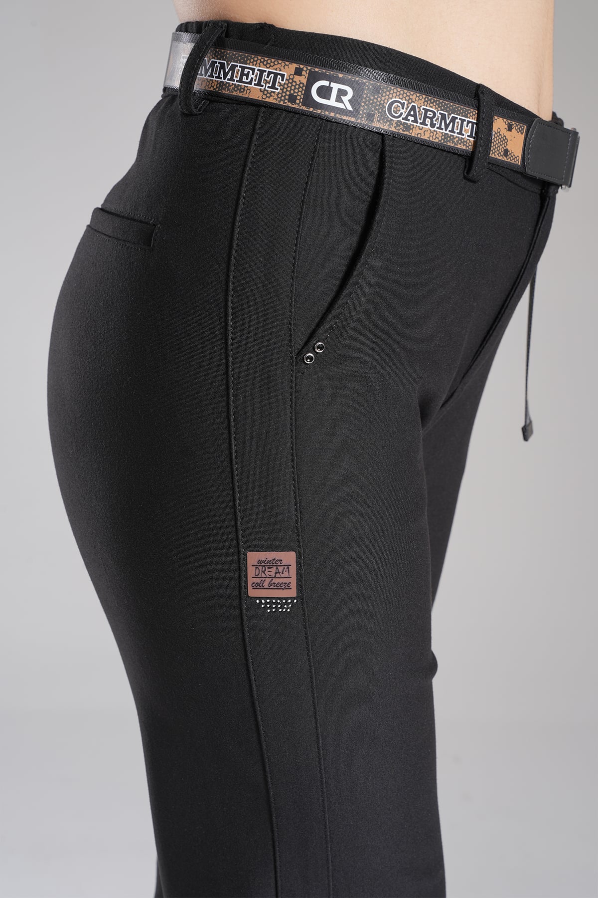 Kadın Bel Ve Paça Lastik Detalı Mom Jogger Örme Pantolon 10628