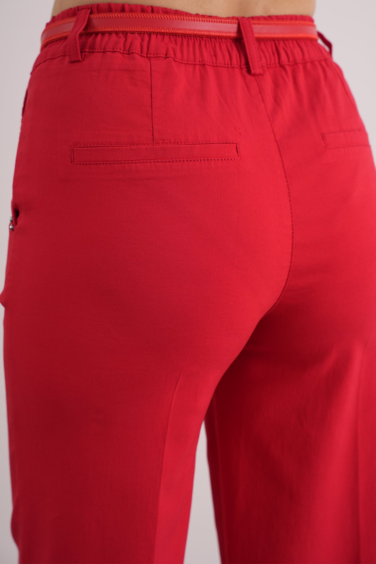 Kadın Beli Lastıklı Palazzo  Kumaş Pantolon 10508