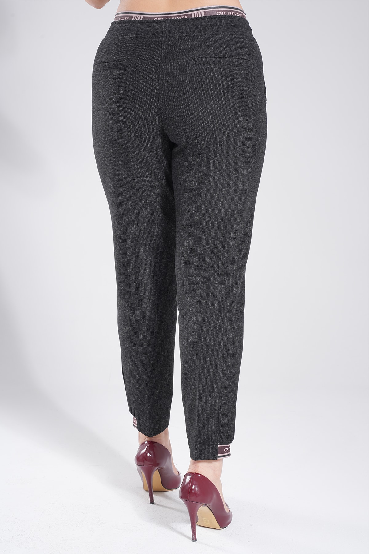 Kadın Bel Ve Paçası Özel Lastikli Jogger Mom Pantolon 10645