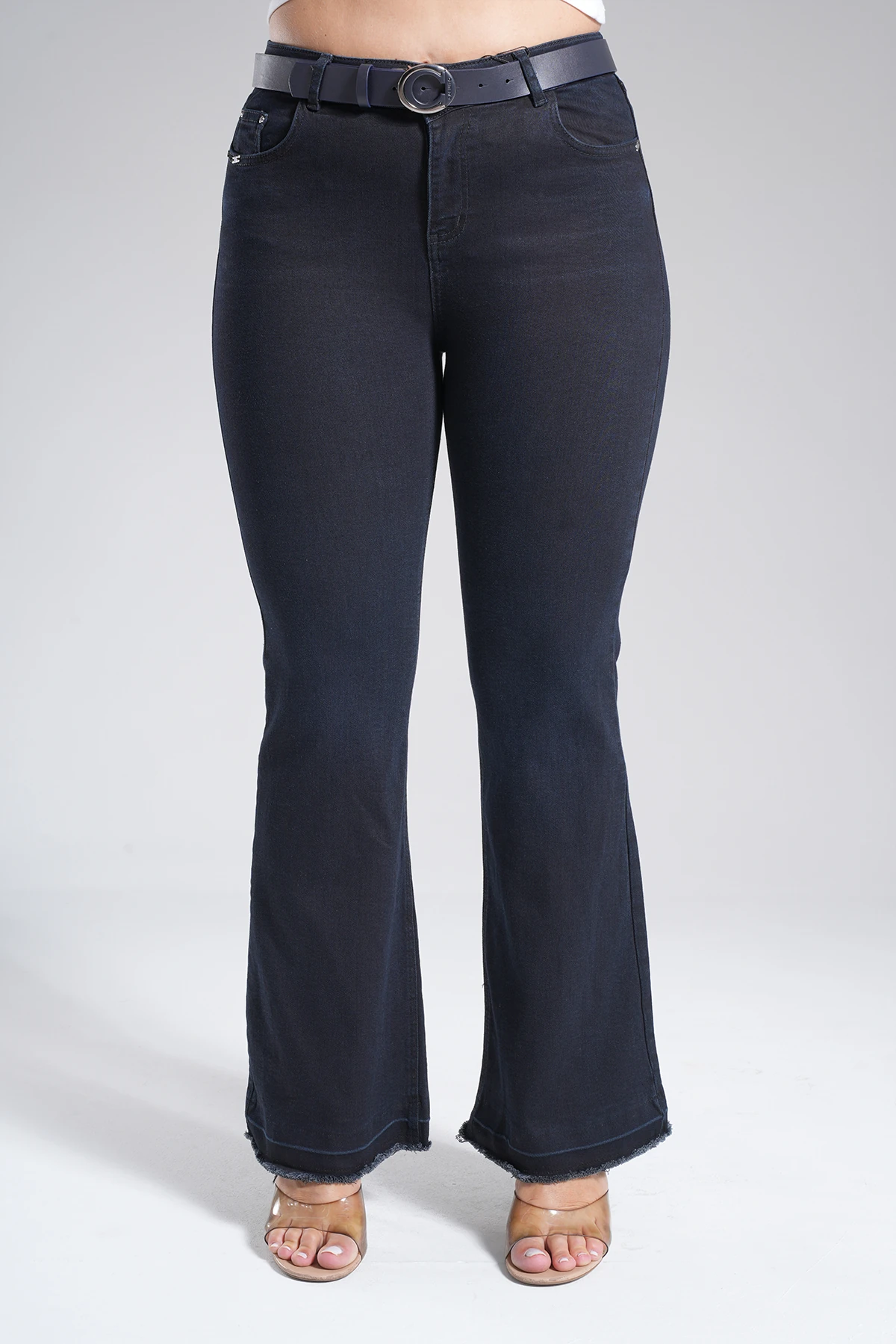 Kadın Paça Püskül Detaylı  İspanyol Jean  Pantolon 10569