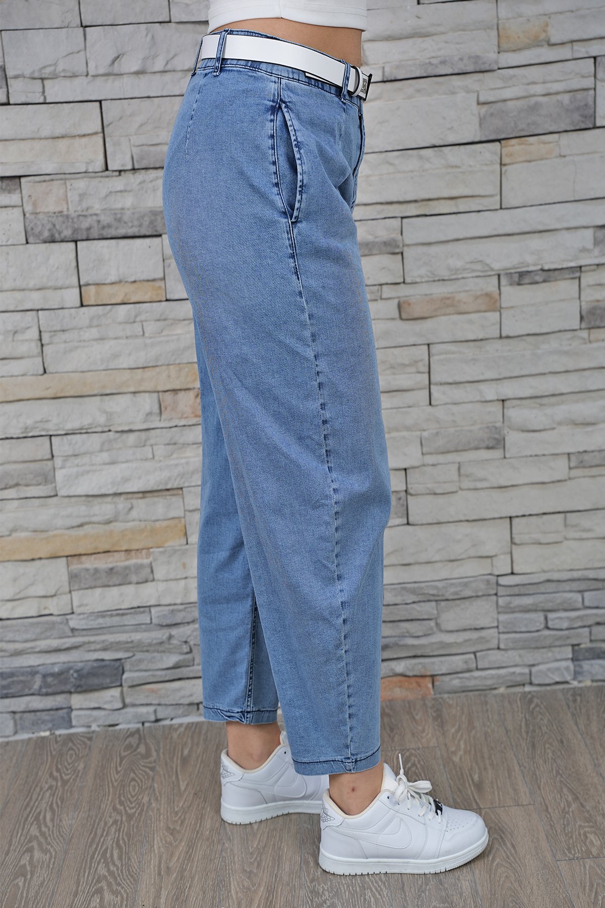 Kadın Likralı Balon Fit Mom Pantolon 10461