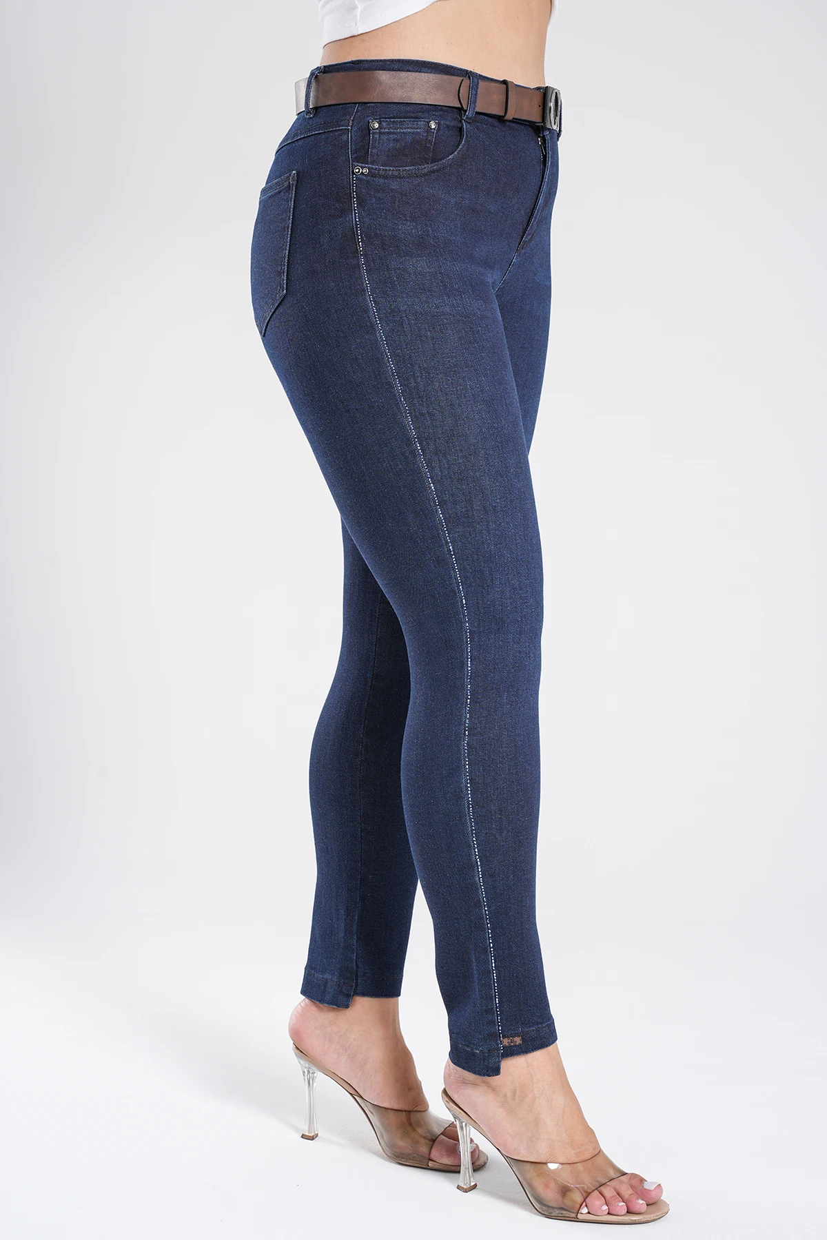 Kadın Ön Paça Kısa Dar Paça Jean Pantolon 10558