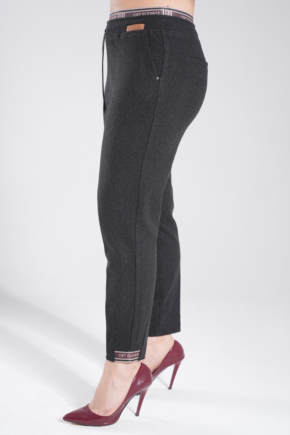 Kadın Bel Ve Paçası Özel Lastikli Jogger Mom Pantolon 10645
