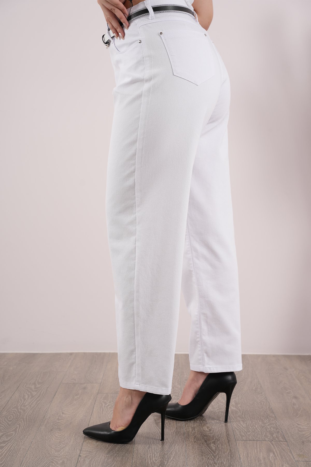 Kadın Likralı Mom Yazlık Slim Pantolon 10478