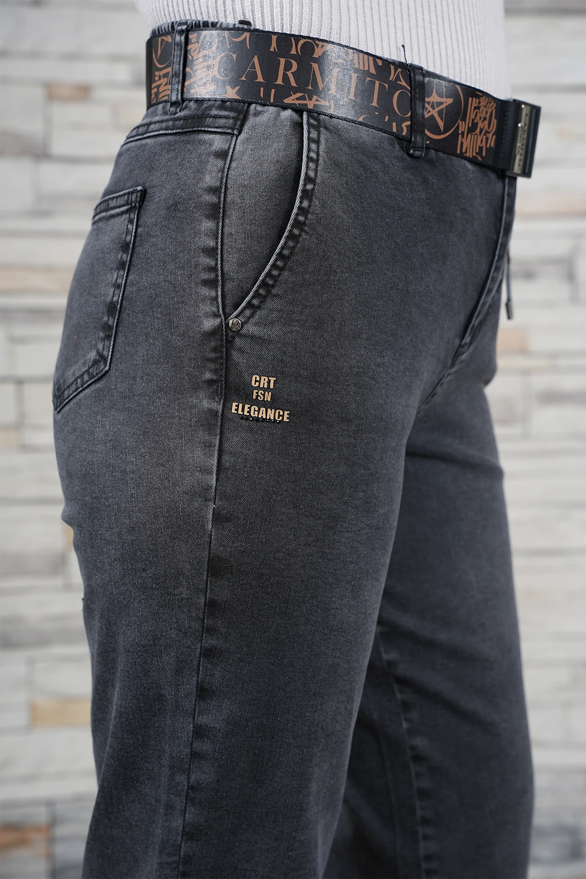 Kadın Likralı Bel Lastikli Mom Pantolon 10446