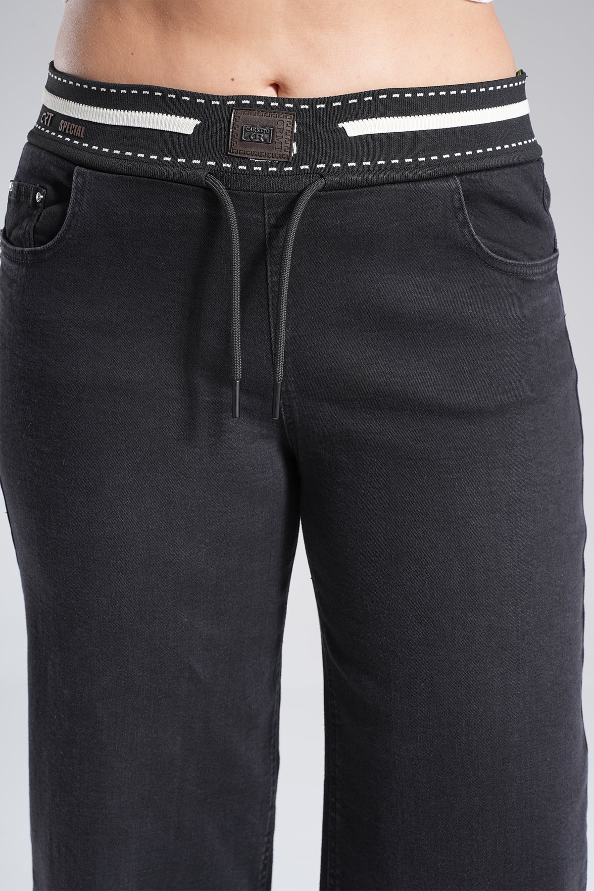 Kadın Bel Ribanalı Jean Palazzo Pantolon 10586