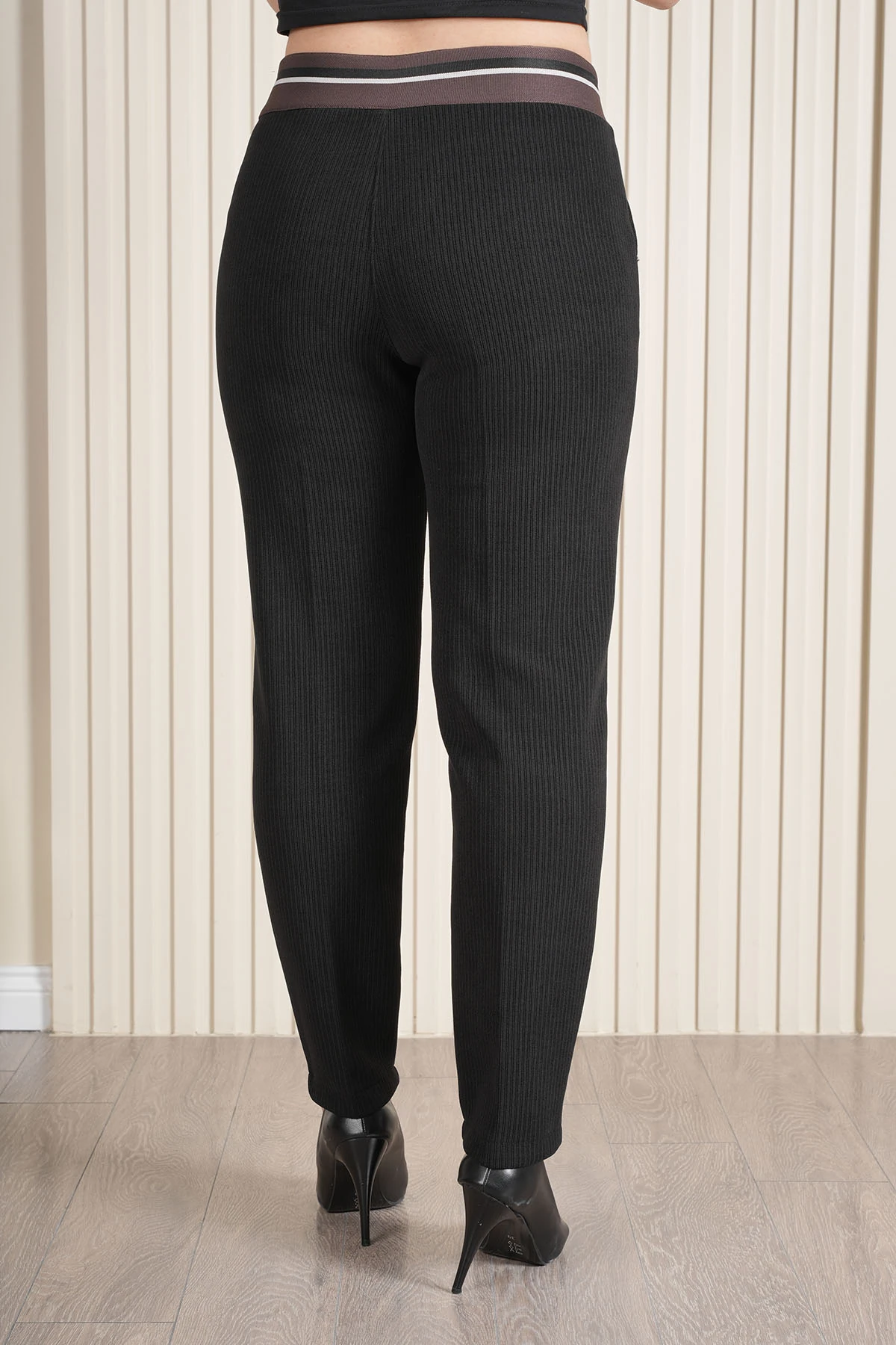 Kadın Bel Lastikli Kadife Mom Pantolon 10673