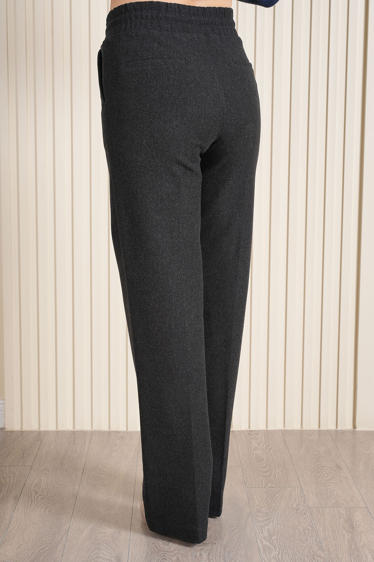 Kadın Bel Ribanalı Kaşe Kumaş Palazzo Pantolon 10670