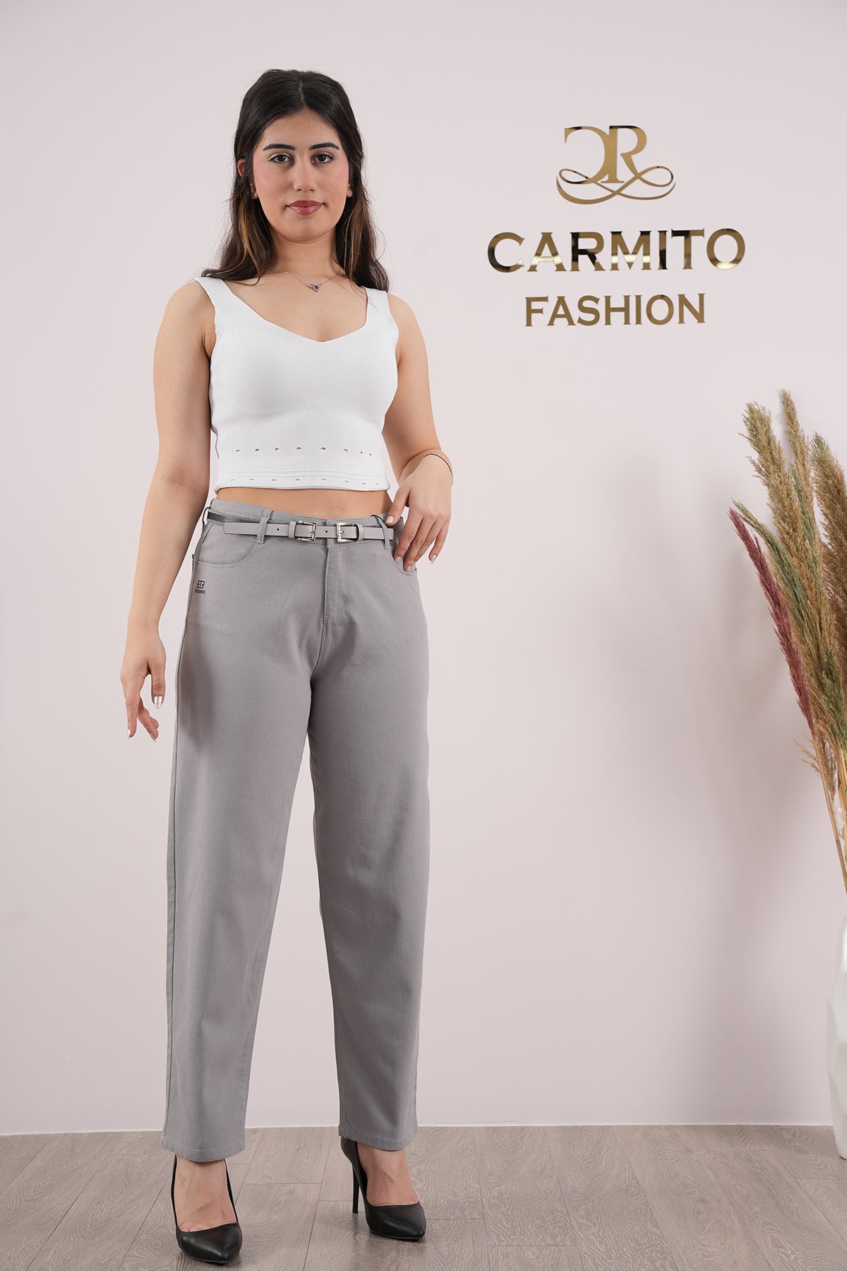Kadın Likralı Mom Yazlık Slim Pantolon 10478