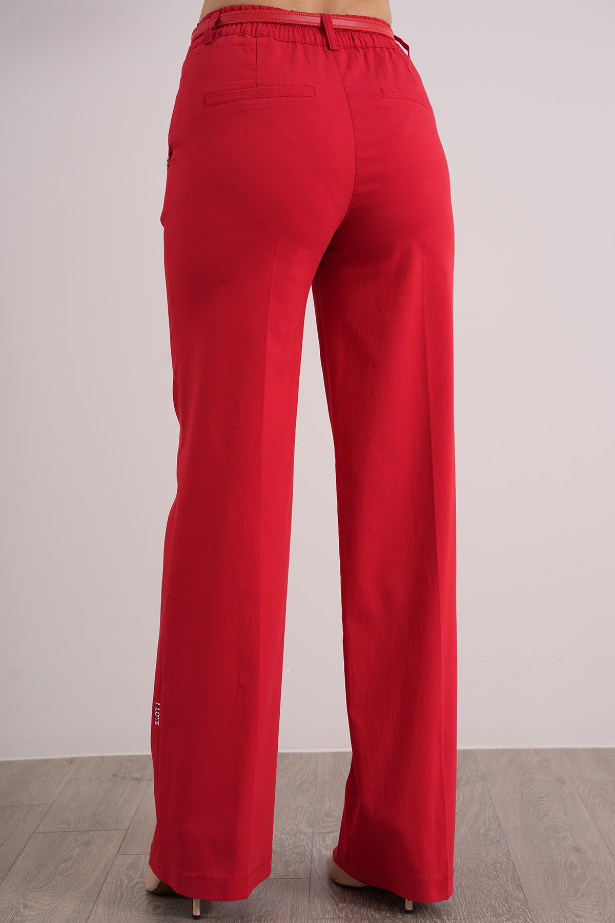 Kadın Beli Lastıklı Palazzo  Kumaş Pantolon 10508
