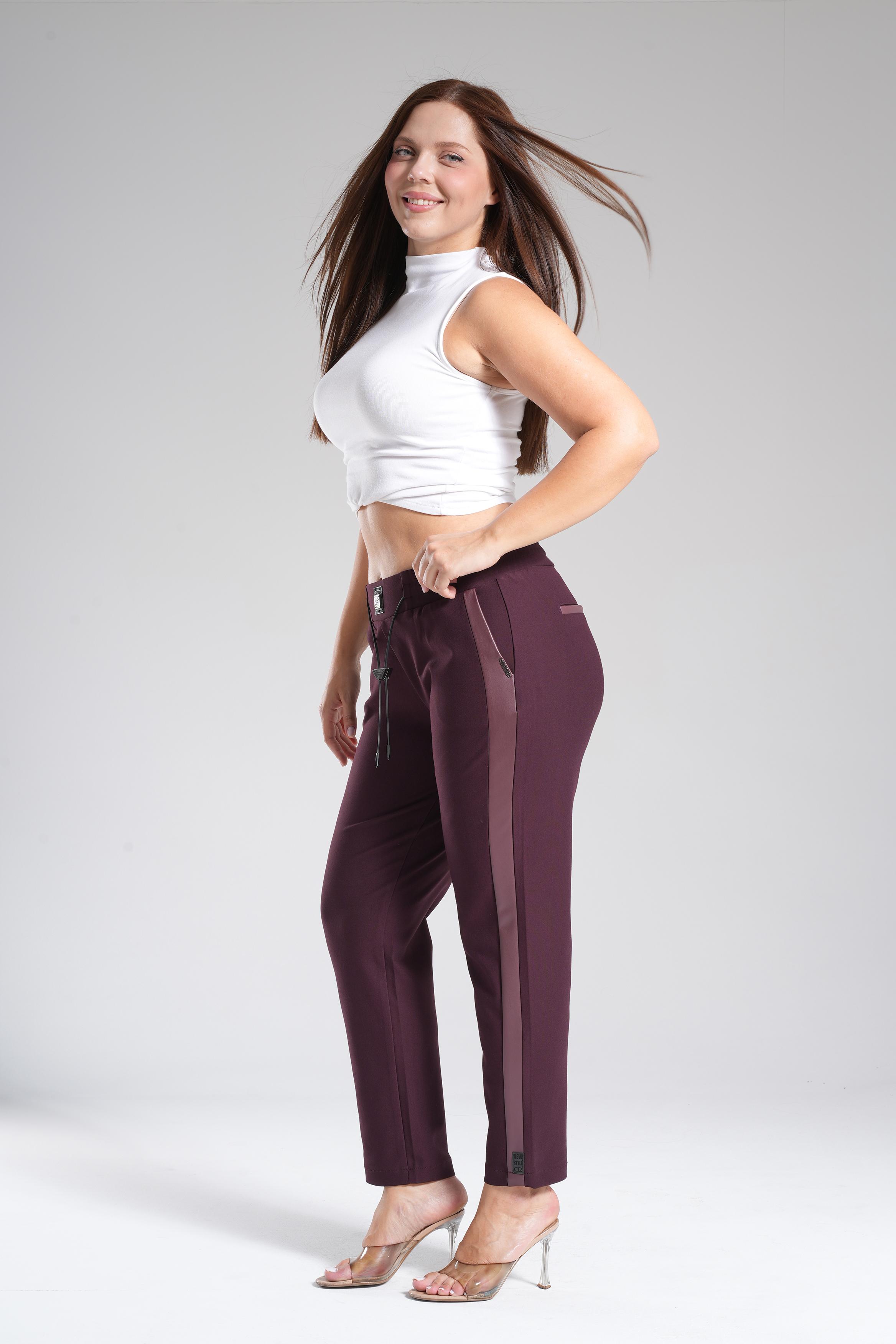 Kadın Yan Derı Örme Mom Pantolon 10590