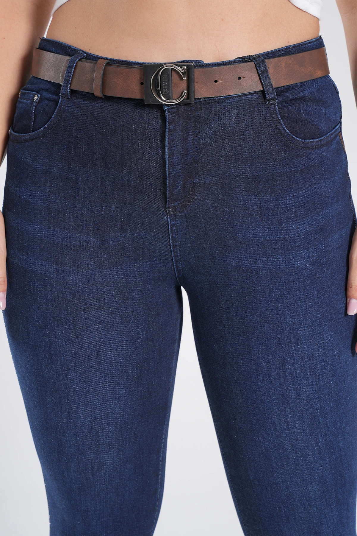 Kadın Ön Paça Kısa Dar Paça Jean Pantolon 10558