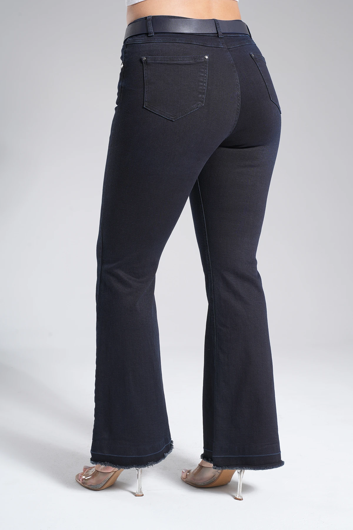 Kadın Paça Püskül Detaylı  İspanyol Jean  Pantolon 10569