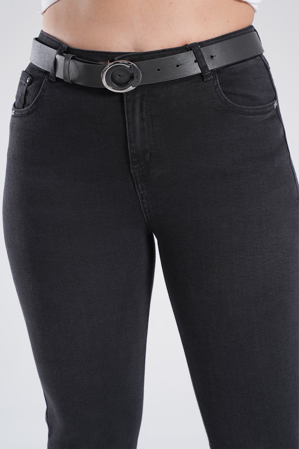 Kadın Paça Püskül Detaylı  İspanyol Jean  Pantolon 10569