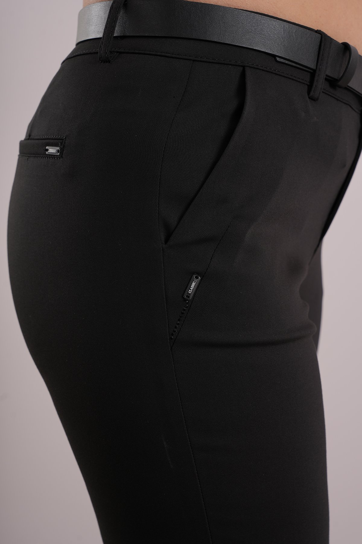 Kadın Likralı Mom Kumaş Pantolon 10447