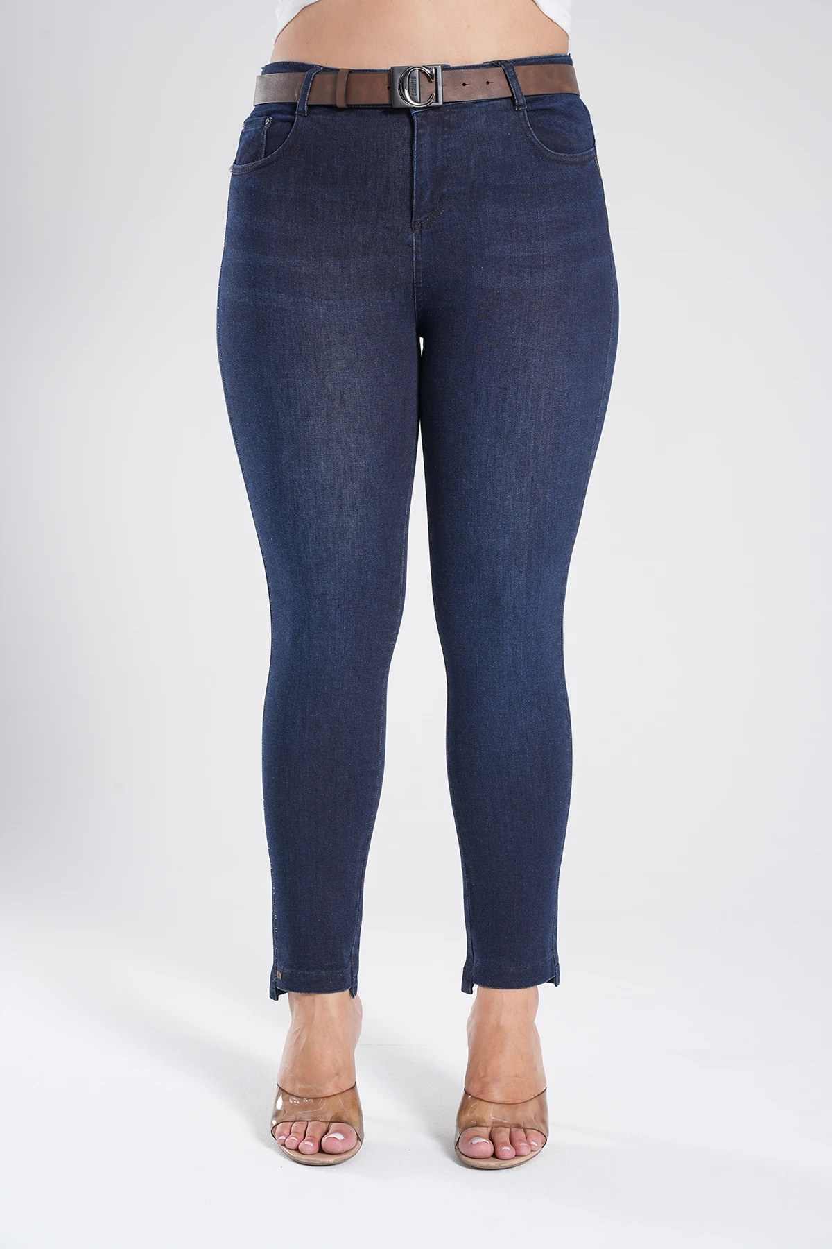 Kadın Ön Paça Kısa Dar Paça Jean Pantolon 10558