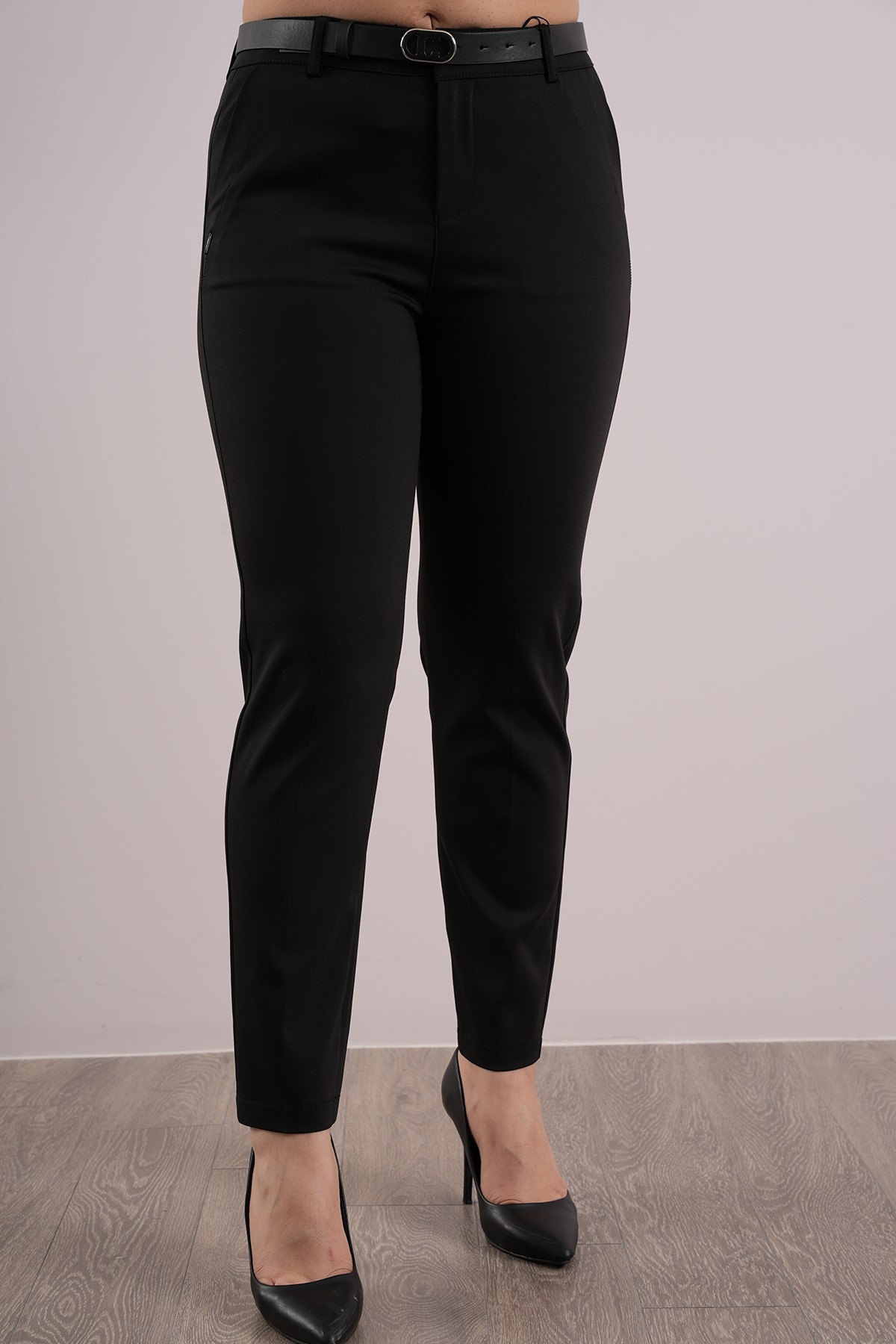Kadın Likralı Mom Kumaş Pantolon 10447