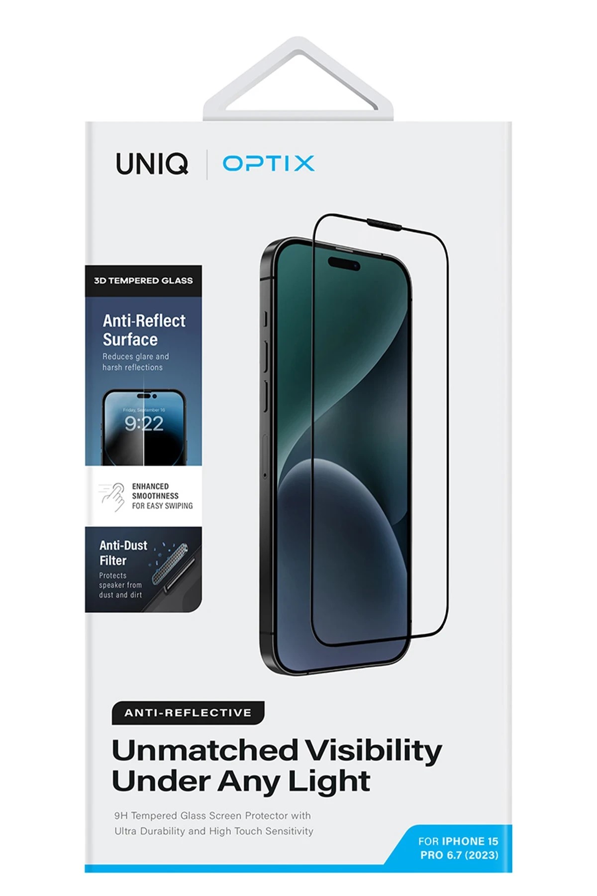 Uniq iPhone 15 Optix Anti Reflective Cam Ekran Koruyucu