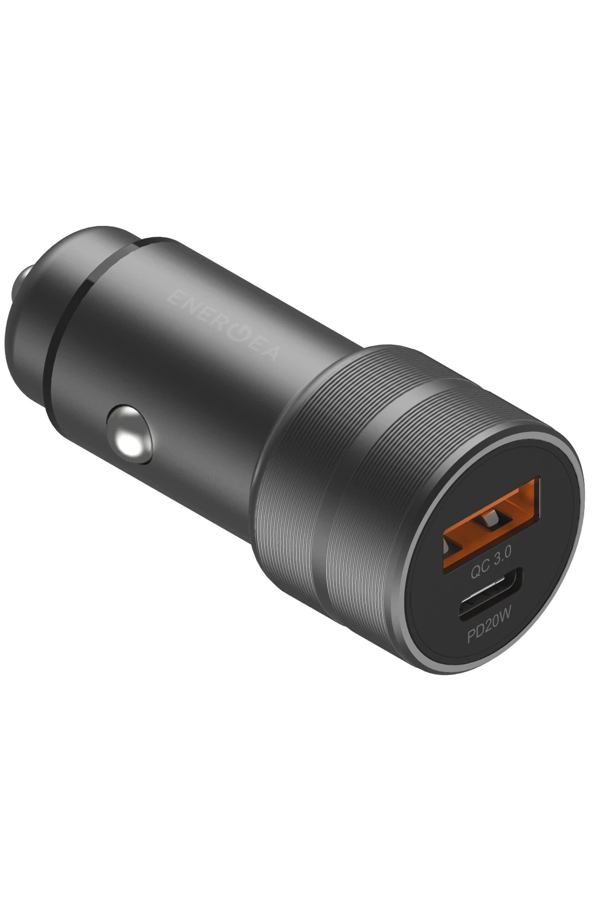Energea AluDrive 38W 20W Type-C ve 18W USB 3.0 Çıkışlı Alüminyum Araç İçi Şarj Aleti