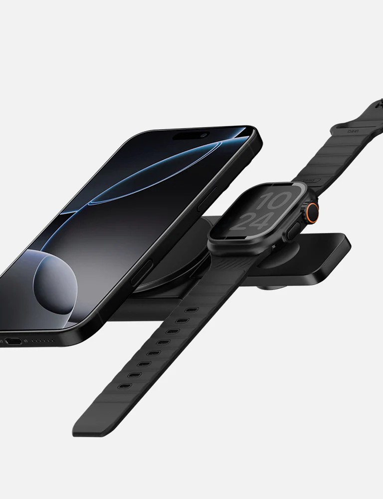 Energea MagDuo 2in1 Katlanabilir 15W Telefon ve 2.5W Saat Masaüstü Hızlı Şarj Standı