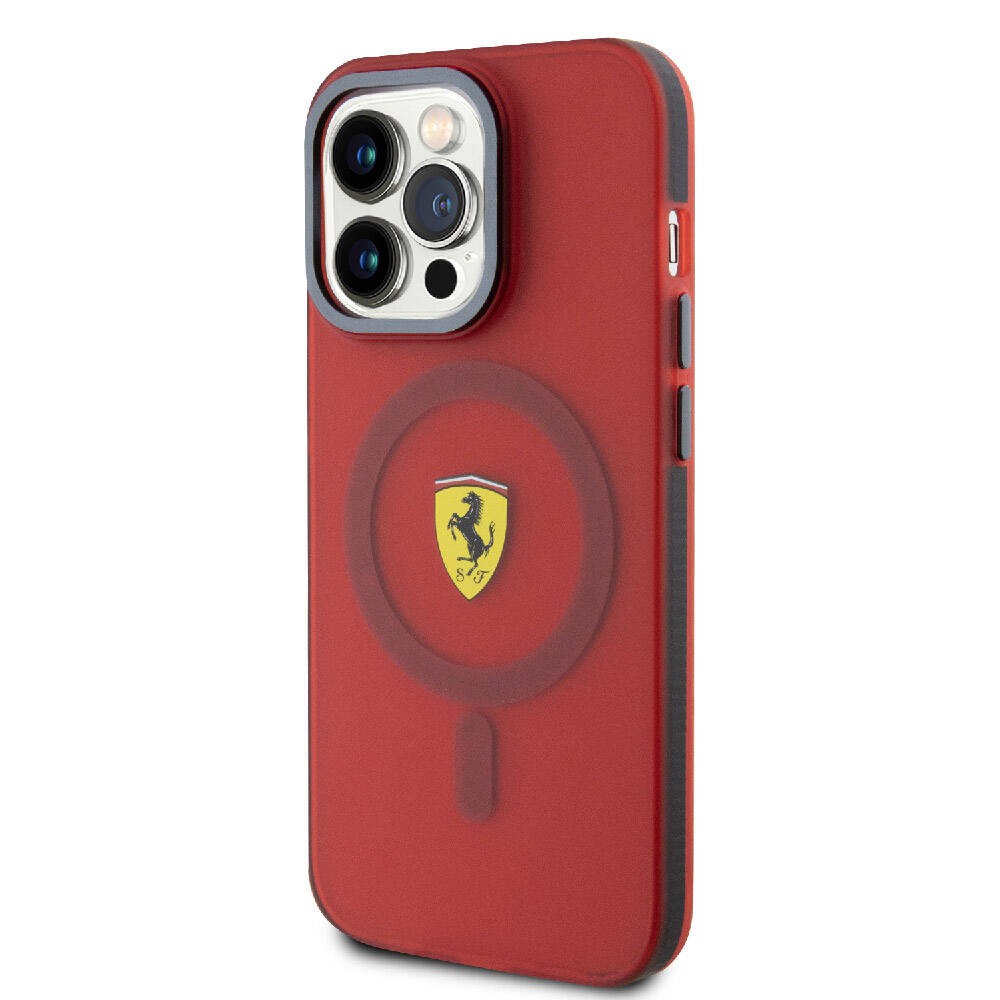 Apple iPhone 15 Pro Max Kılıf Ferrari Orjinal Lisanslı Magsafe Şarj Özellikli Kontrast Bumper Kapak