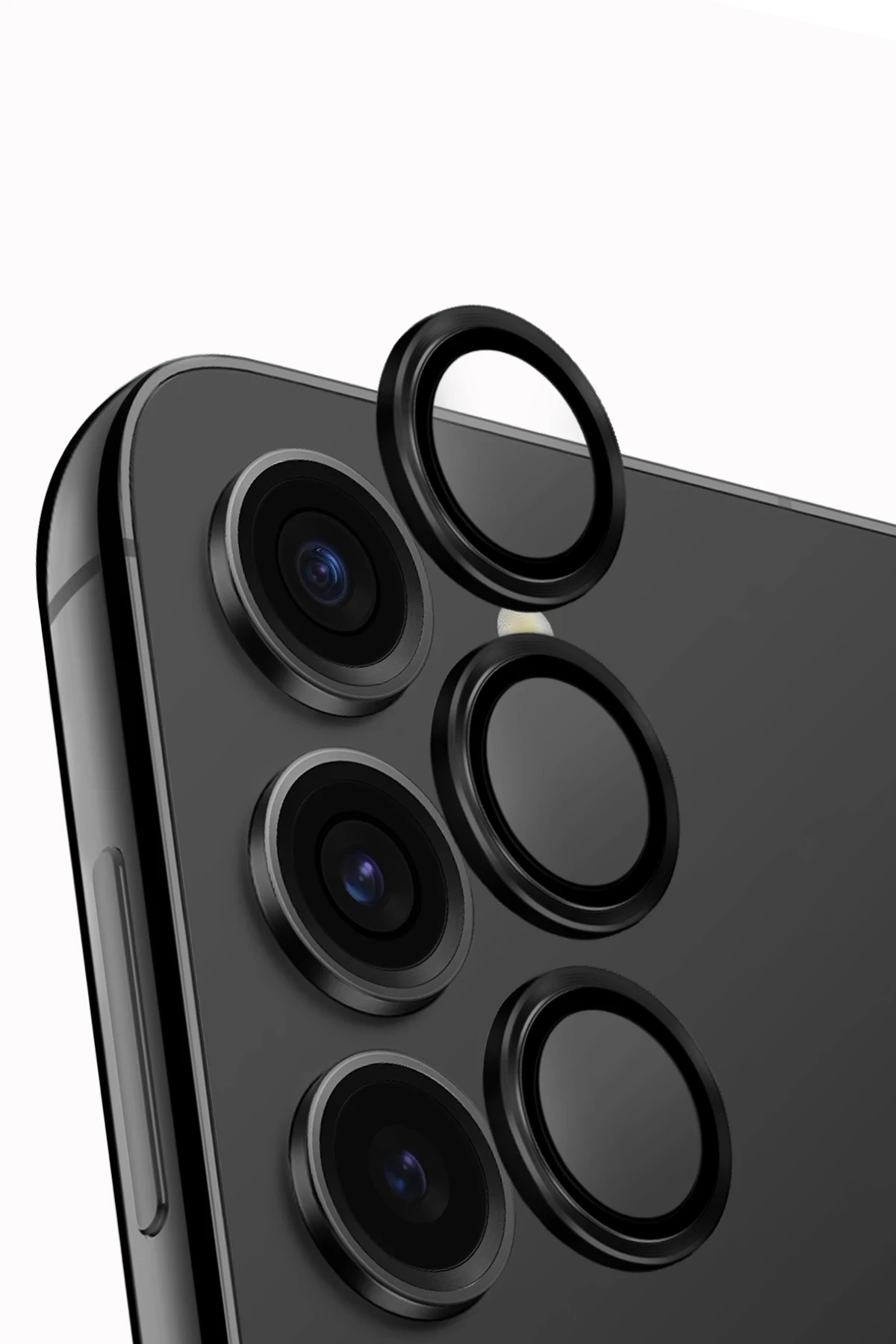 Uniq Samsung Galaxy S24 Plus Optix Alüminyum Kamera Lens Koruyucu - Siyah