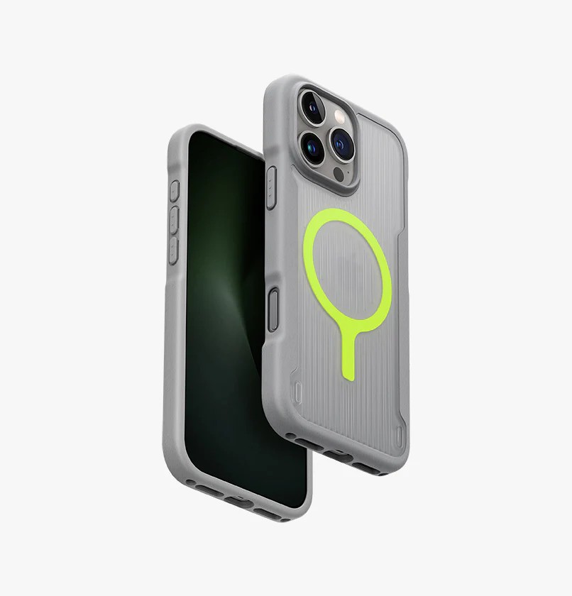 Uniq Combat Active Serisi Rugged Magsafe Bumper Kılıf - iPhone 16 Pro  - Gri - Yeşil