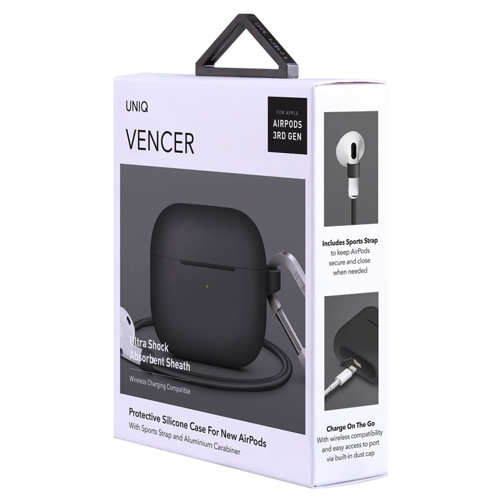 Uniq Airpods 3 (3.nesil) Vencer Silikon Kılıf - Siyah