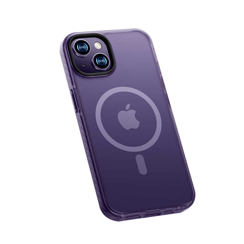 DamperGlass İce Sand Serisi Airbagli Magcase for iPhone 13 - Purple