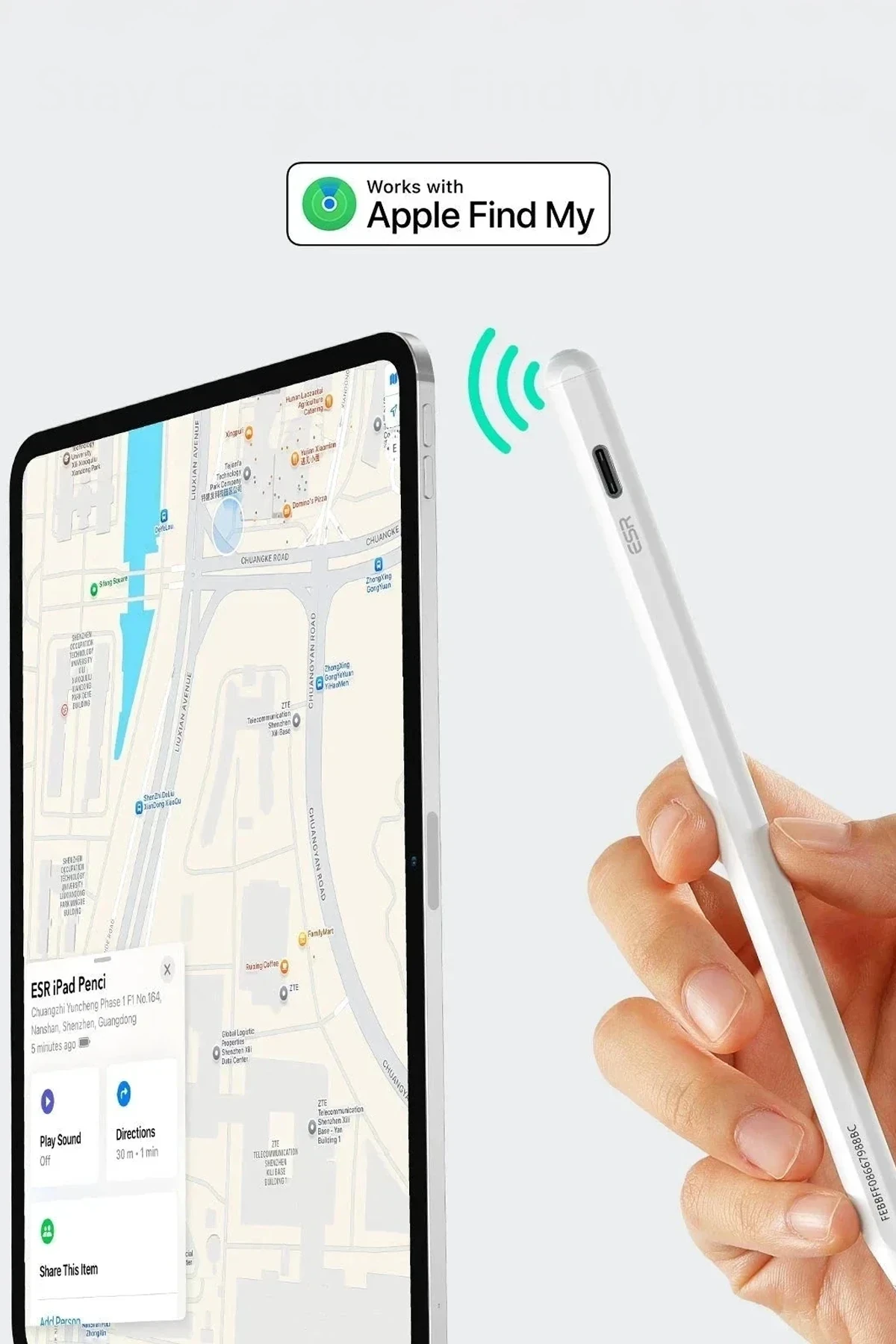 ESR Geo iPad için Apple Find My Özellikli Dijital Dokunmatik Kalem