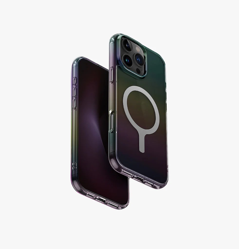 Uniq Iridescia Holographic Magsafe Kılıf - iPhone 16 Pro  - Siyah