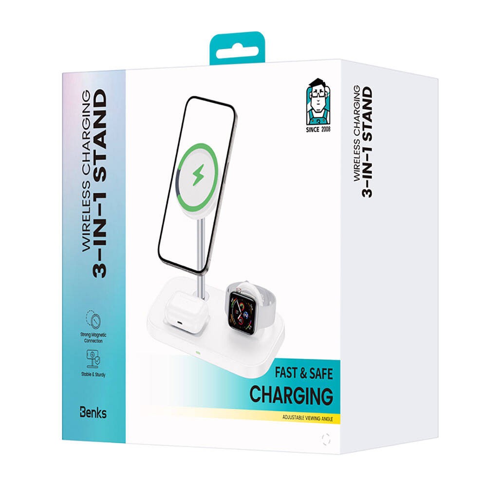 Benks 15w Magsafe Şarj İstasyonu 3-in-1 