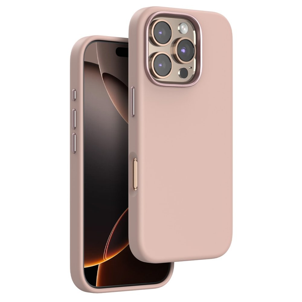 DamperGlass Premium Liquid Silikon MagCase - iPhone 16 Pro  - Pembe