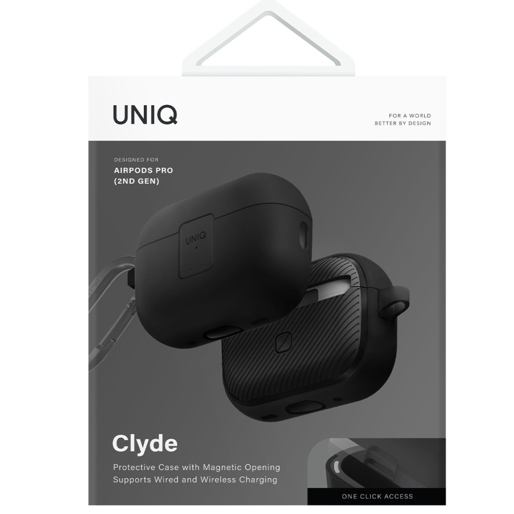 Uniq Airpods Pro 2 (2.nesil) Clyde Kilitli Kılıf  - Siyah