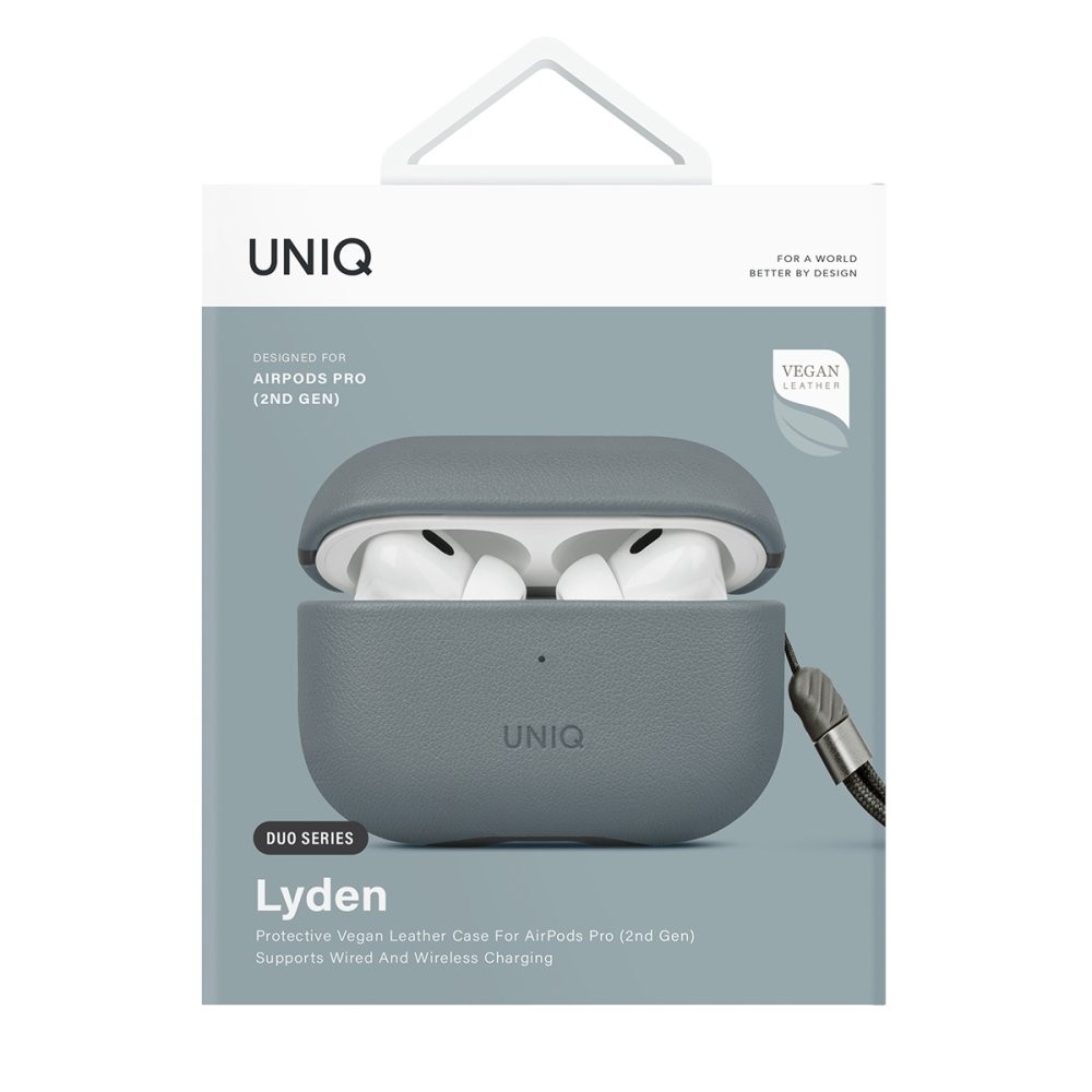 Uniq Airpods Pro 2 (2.nesil) Lyden DS Deri Kılıf  - Mavi