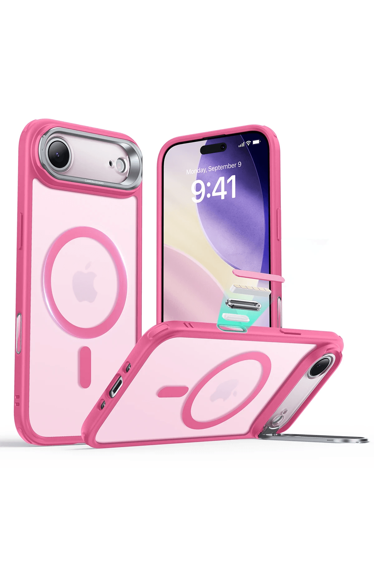 ESR Classic Hybrid Matte Magsafe Standlı Kapak - iPhone 17 Air - Pembe