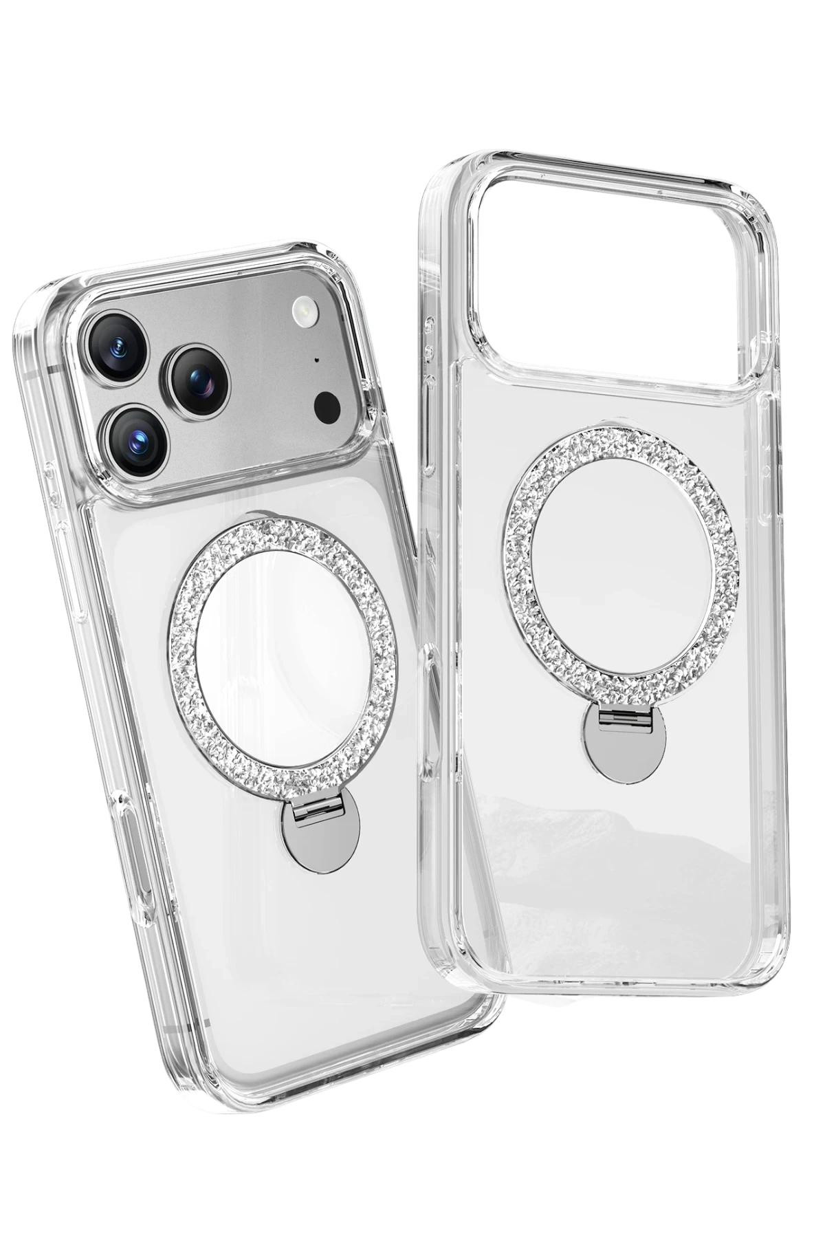 Keephone Crystal Taşlı 360 Magsafe Standlı Kapak - iPhone 17 Pro