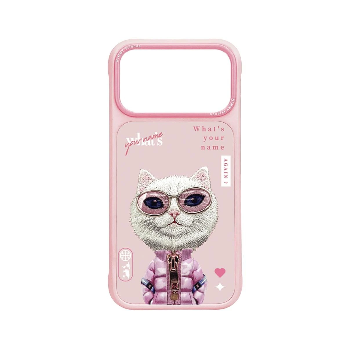 Nimmy Gerçek Nakış Fermuar ve Gözlüklü White Rich And Beauty Cool And Cute 2.0 Telefon Kılıfı - iPhone 17 Pro 