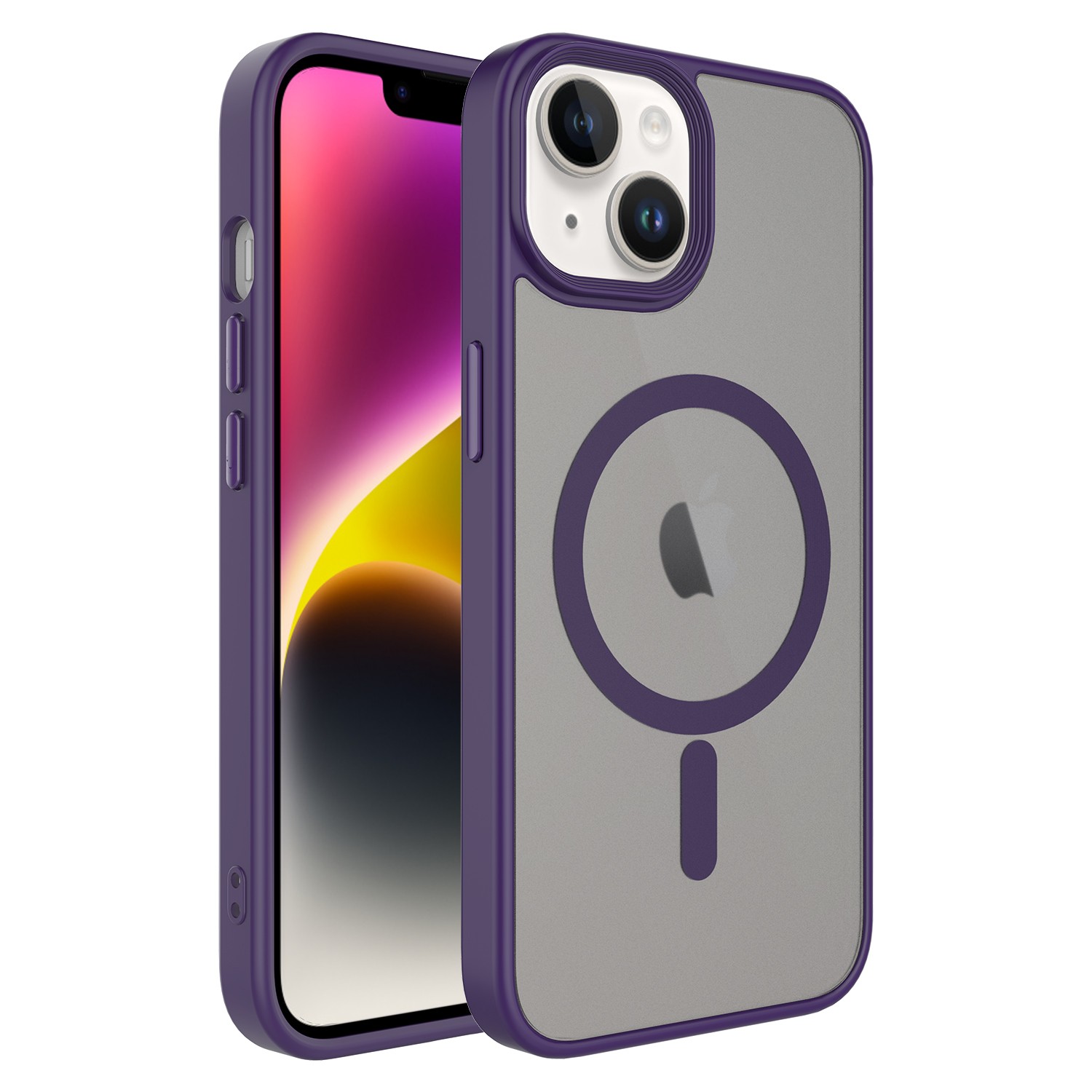DamperGlass Premium Mat Magsafe Serisi Kılıf - iPhone 13 - Derin Mor