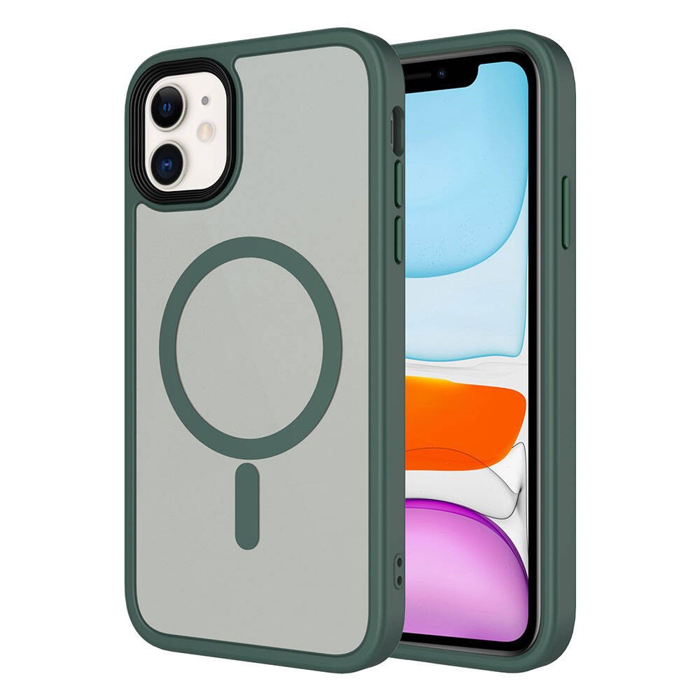DamperGlass Premium Mat Magsafe Kılıf - iPhone 11 - Yeşil