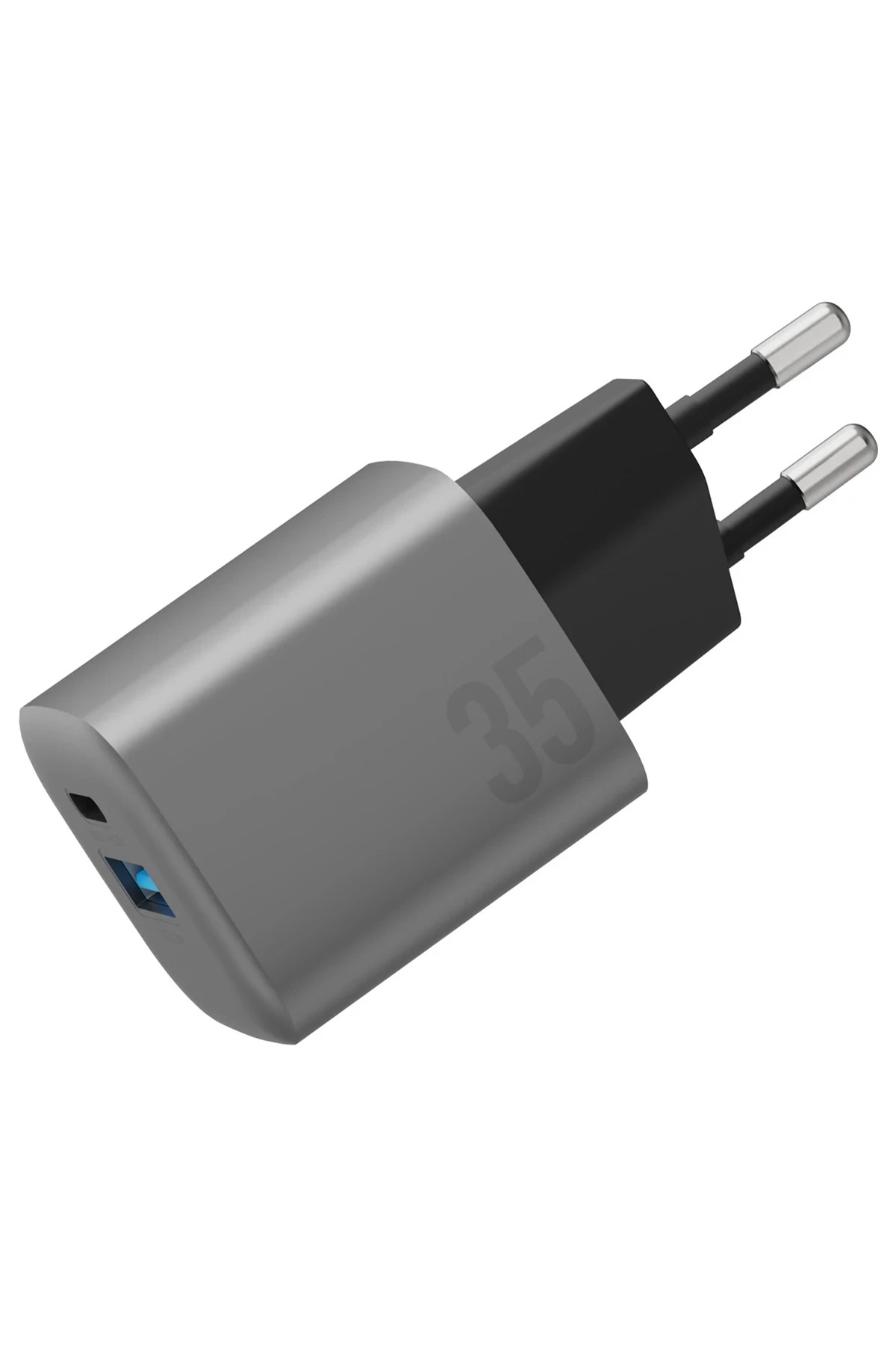 Energea AmpCharge GaN35 35W Type-C ve 30W USB 3.0 Çıkışlı Hızlı Şarj Aleti 