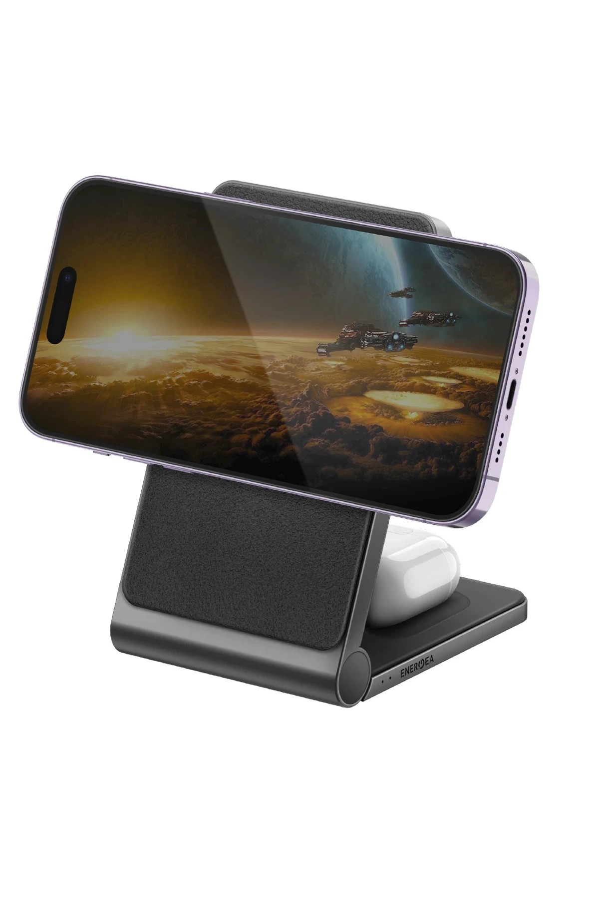 Energea MagTrio 3in1 Katlanabilir 15W Telefon Saat Airpods Masaüstü Hızlı Şarj Standı