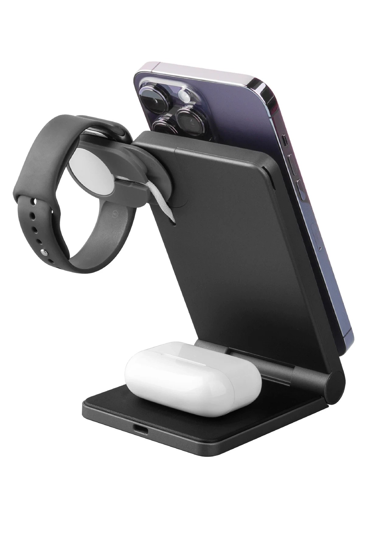 Energea MagTrio 3in1 Katlanabilir 15W Telefon Saat Airpods Masaüstü Hızlı Şarj Standı