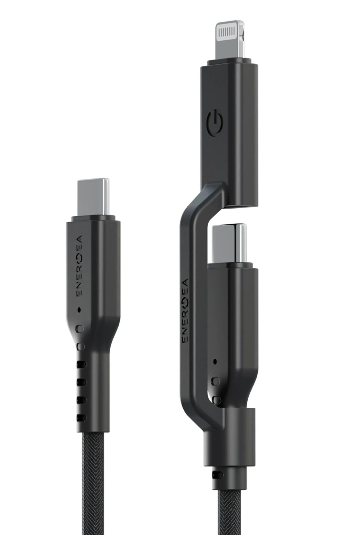 Energea Flow Duo 2in1 1.5M 240W Type-C to Type-C ve Lightning PD Hızlı Şarj Kablo