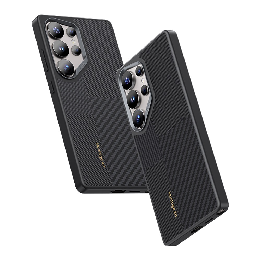 Galaxy S25 Ultra Kılıf Magsafe Şarj Özellikli Karbon Fiber Benks Montage Hybrid ArmorPro Kevlar Kapak