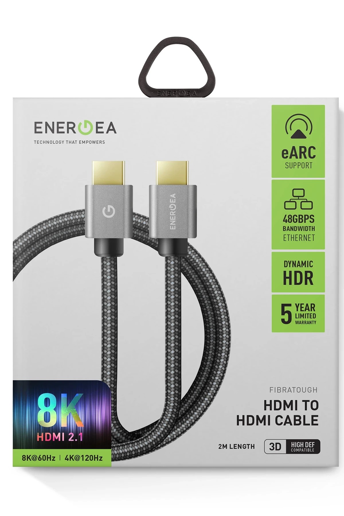Energea FibraTough 2M HDMI 2.1 8K 60 Hz HDMI to HDMI Kablo